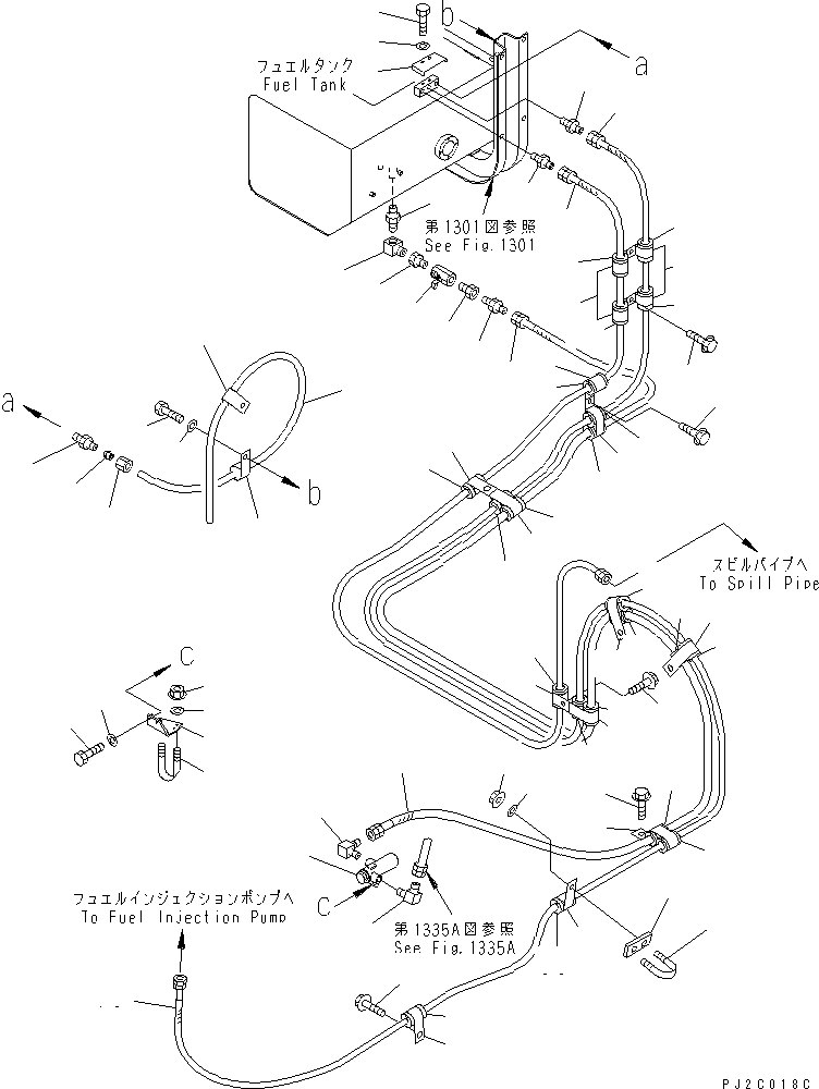 Dump Trucks Komatsu / HD405-6 S/N 1001-UP(hd405-6r) / FUEL PIPING (WITH WATER SEPARATOR)(#2001-)(030250 : 1308)