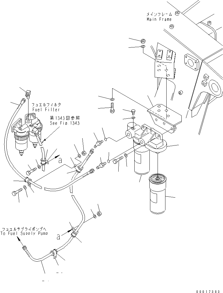 Dump Trucks Komatsu / HD405-6 S/N 1001-UP(hd405-6r) / ADDITIONAL FUEL FILTER PIPING (WITH WATER SEPARATOR)(#2001-)(030330 : 1345)