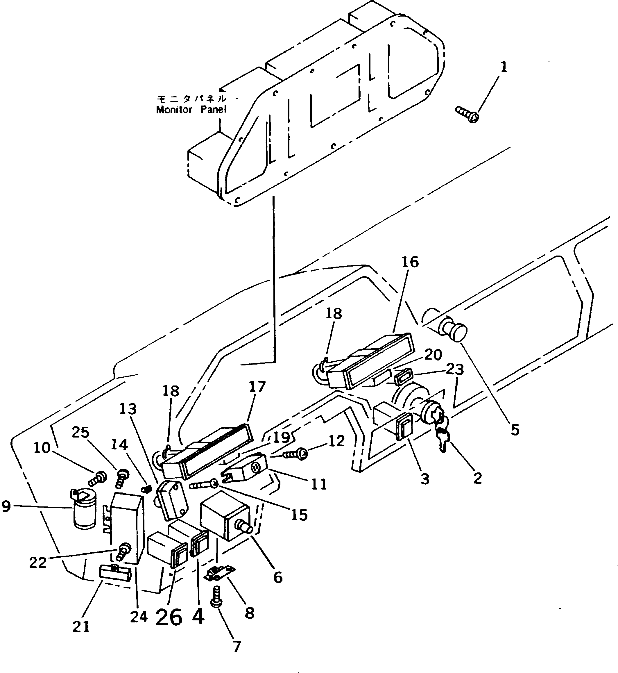 Dump Trucks Komatsu / HD405-6 S/N 1001-UP(hd405-6r) / INSTRUMENT PANEL (MONITOR PANEL)(#1001-1054)(030360 : 1411)