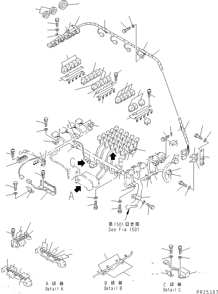 Dump Trucks Komatsu / HD405-6 S/N 1001-UP(hd405-6r) / ELECTRICAL SYSTEM (FUSE BOX AND RELAY)(#1018-1054)(030400 : 1502A)