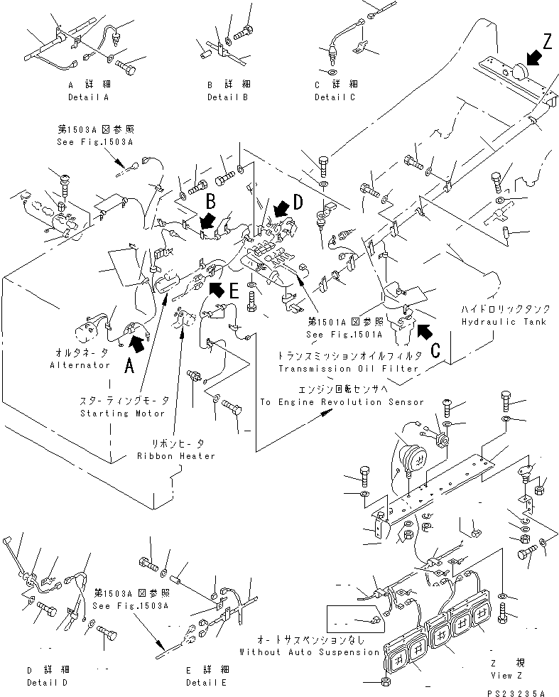 Dump Trucks Komatsu / HD405-6 S/N 1001-UP(hd405-6r) / ELECTRICAL SYSTEM (OUTSID CAB) (2/3)(#1001-1017)(030420 : 1504)