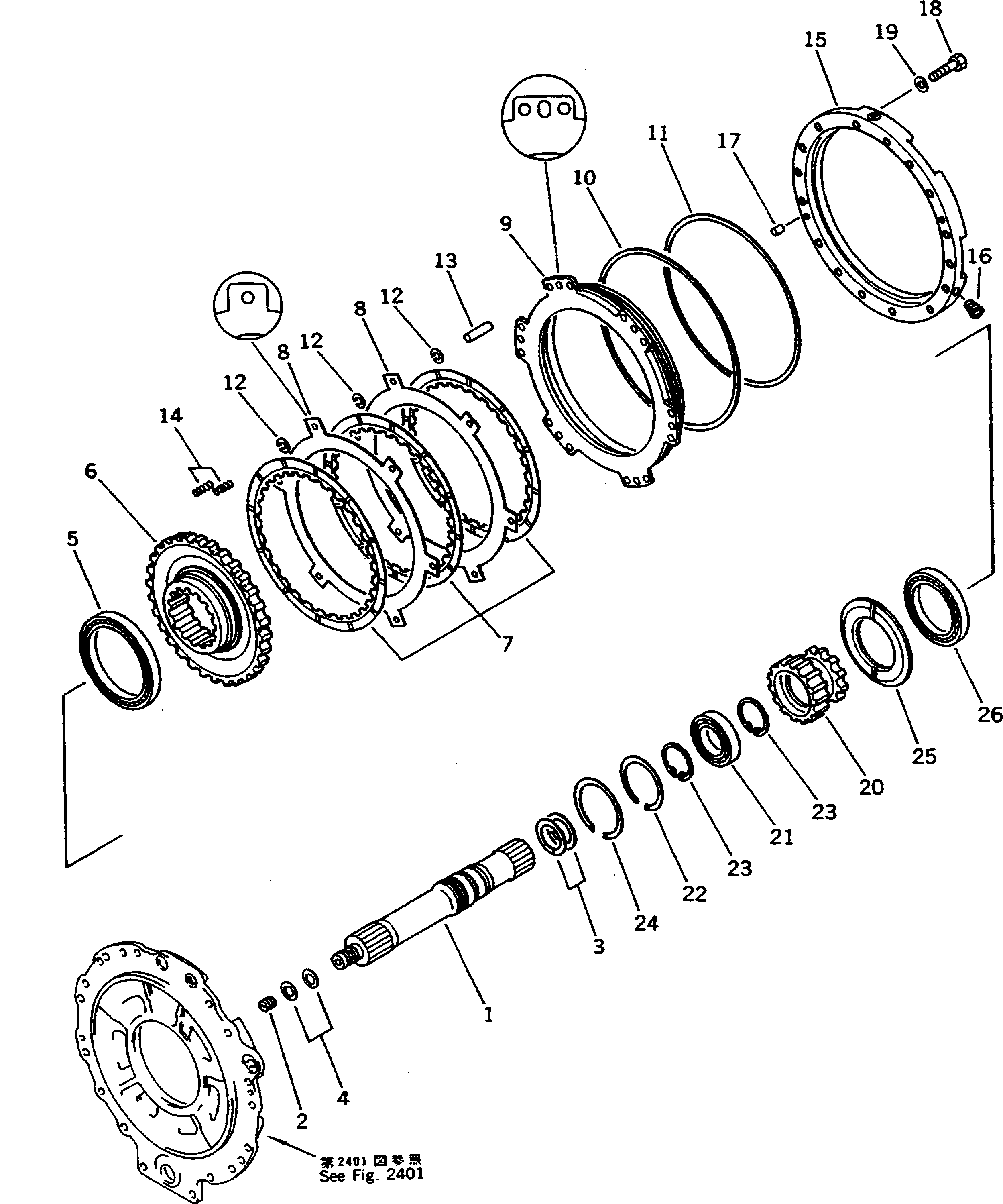 Dump Trucks Komatsu / HD405-6 S/N 1001-UP(hd405-6r) / TRANSMISSION (2/7) (HIGH CLUTCH)(060070 : 2411)