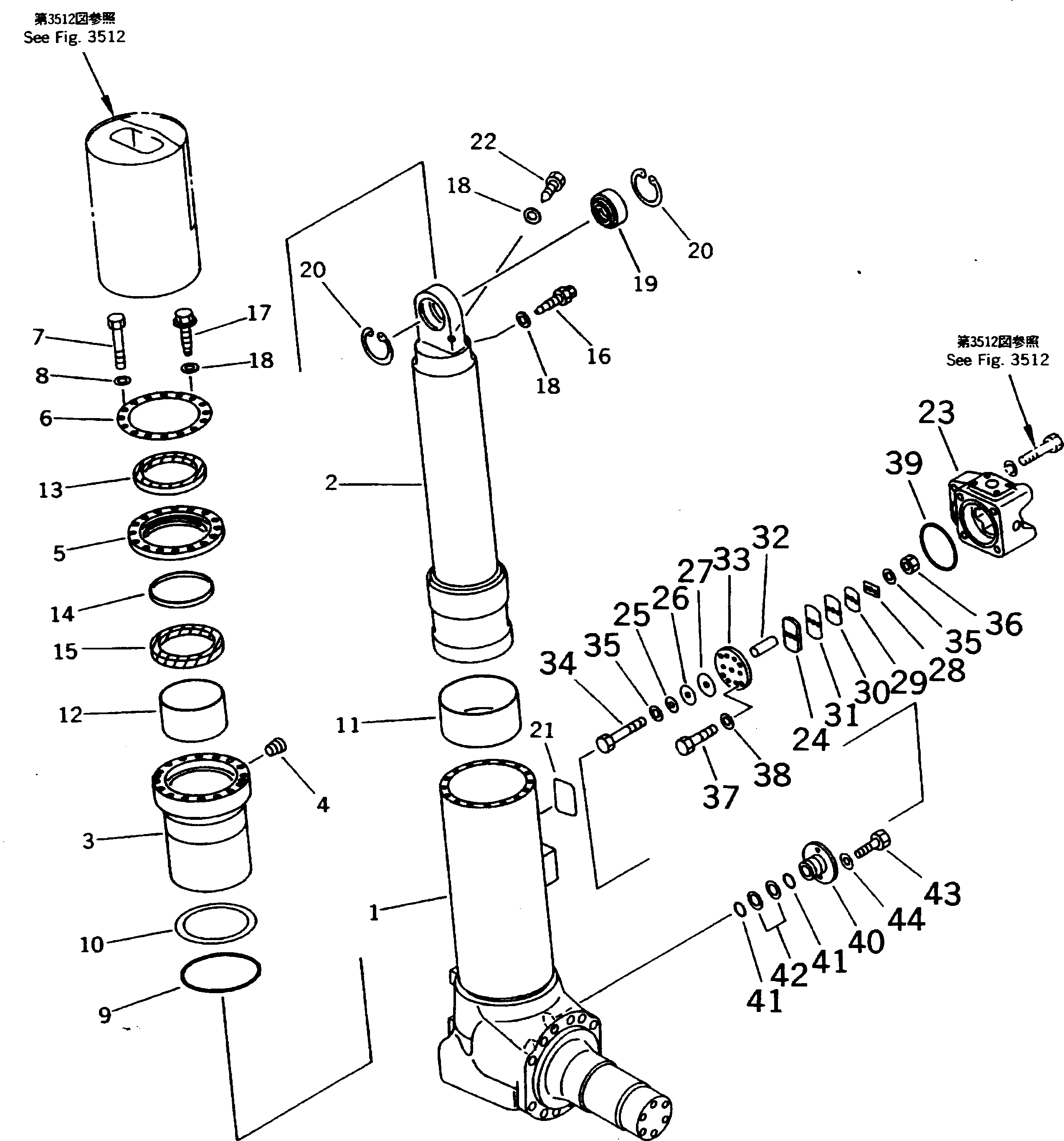 Dump Trucks Komatsu / HD405-6 S/N 1001-UP(hd405-6r) / FRONT SUSPENSION (1/2) (WITH AUTO-SUSPENSION)(090230 : 3511)