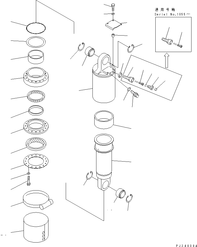 Dump Trucks Komatsu / HD405-6 S/N 1001-UP(hd405-6r) / REAR SUSPENSION (FOR ROD DOWN TYPE) (WITH AUTO-SUSPENSION)(090270 : 3561)
