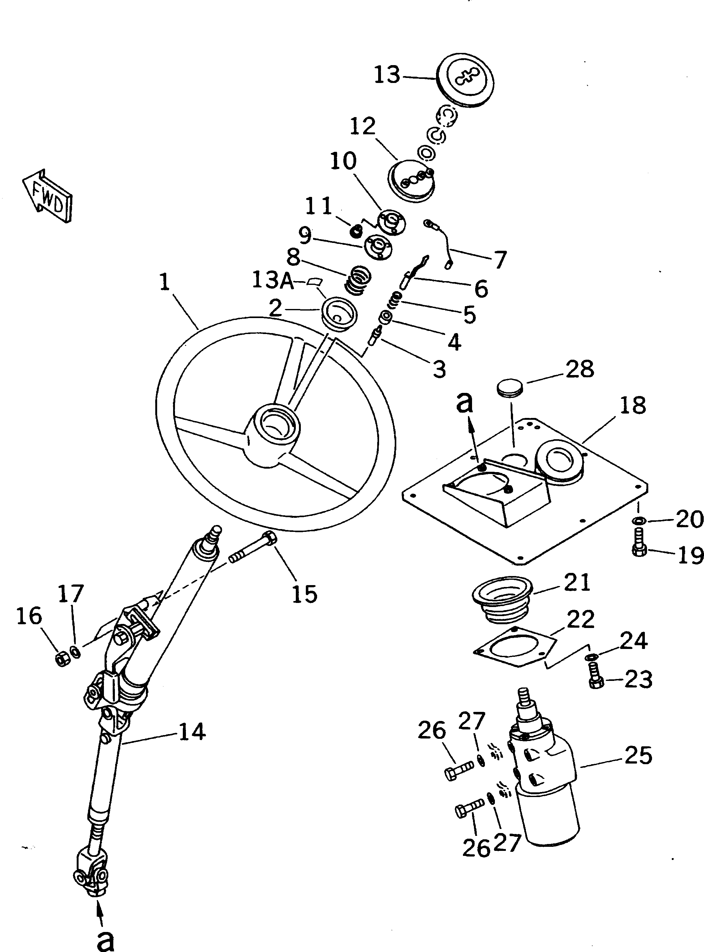 Dump Trucks Komatsu / HD405-6 S/N 1001-UP(hd405-6r) / STEERING WHEEL(120090 : 4301)