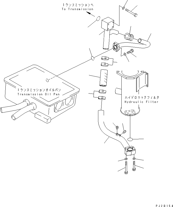 Dump Trucks Komatsu / HD405-6 S/N 1001-UP(hd405-6r) / TORQFLOW PIPING (TRANSMISSION TO TRANSMISSION OIL PAN)(#2001-)(120220 : 4532B)