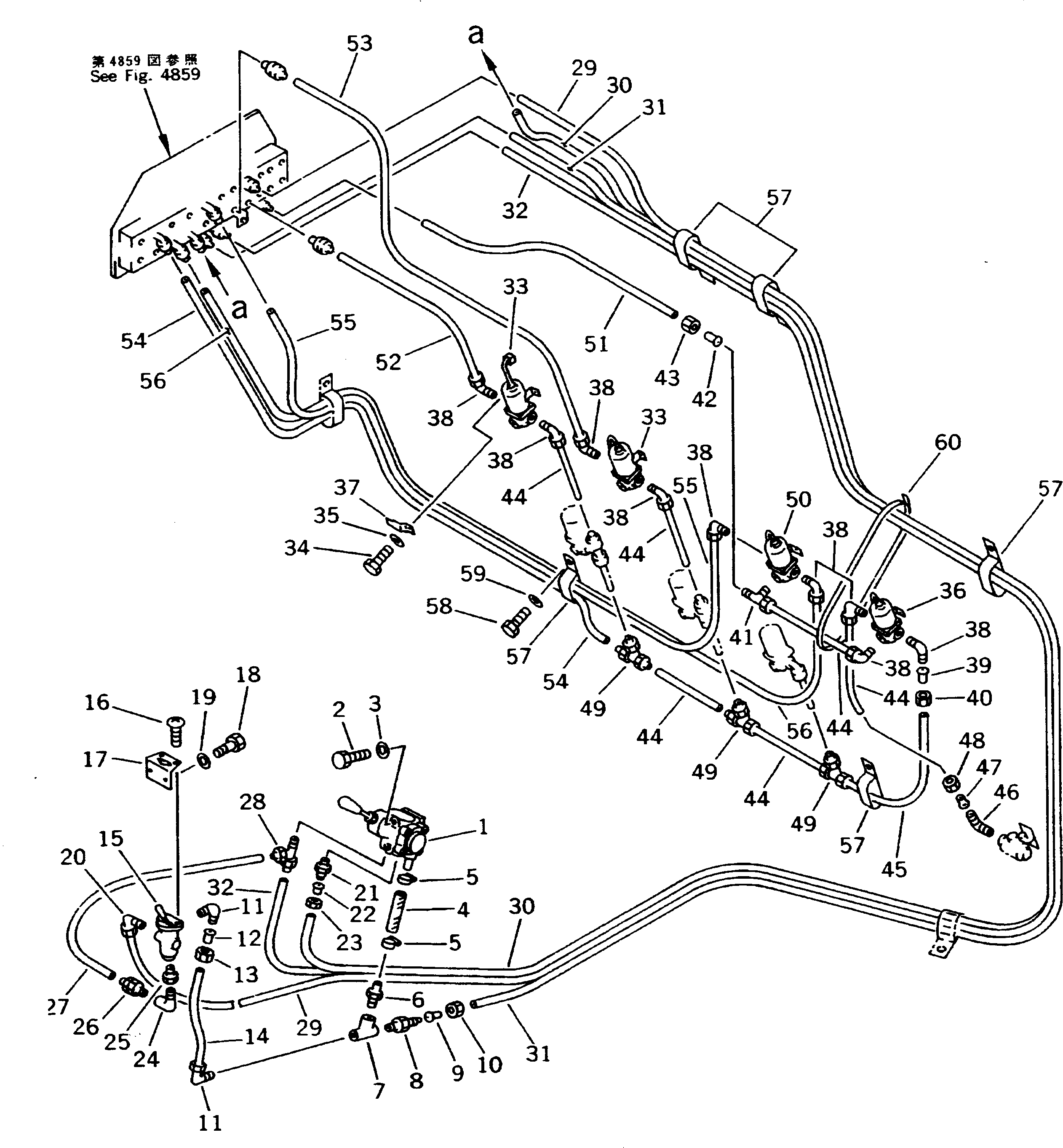 Dump Trucks Komatsu / HD405-6 S/N 1001-UP(hd405-6r) / AIR PIPING (JOINT TO EACH BRAKE VALVE)(120750 : 4863)