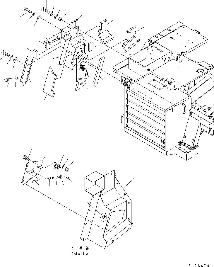 Dump Trucks Komatsu / HD405-6 S/N 1001-UP(hd405-6r) / ENGIN SIDE COVER (3/4) (LOW NOISE SPEC.)(#2029-)(150260 : 5097)