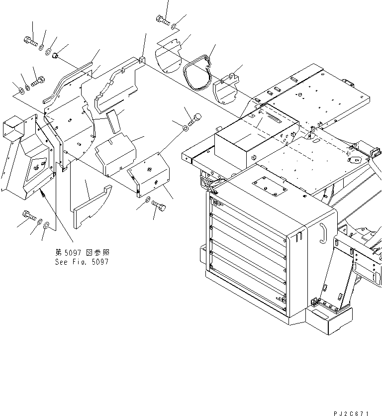 Dump Trucks Komatsu / HD405-6 S/N 1001-UP(hd405-6r) / ENGIN SIDE COVER (4/4) (LOW NOISE SPEC.)(#2029-)(150270 : 5098)