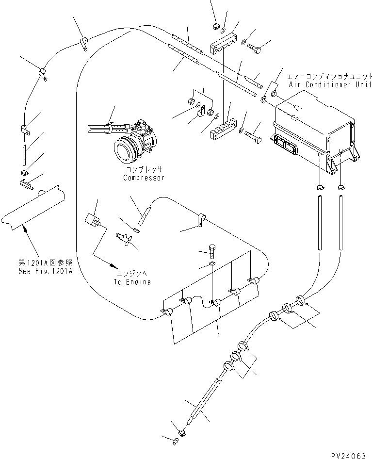 Dump Trucks Komatsu / HD405-6 S/N 1001-UP(hd405-6r) / AIR CONDITIONER (4/7) (AIR CONDITIONER PIPNG)(#1001-1054)(150620 : 5504)