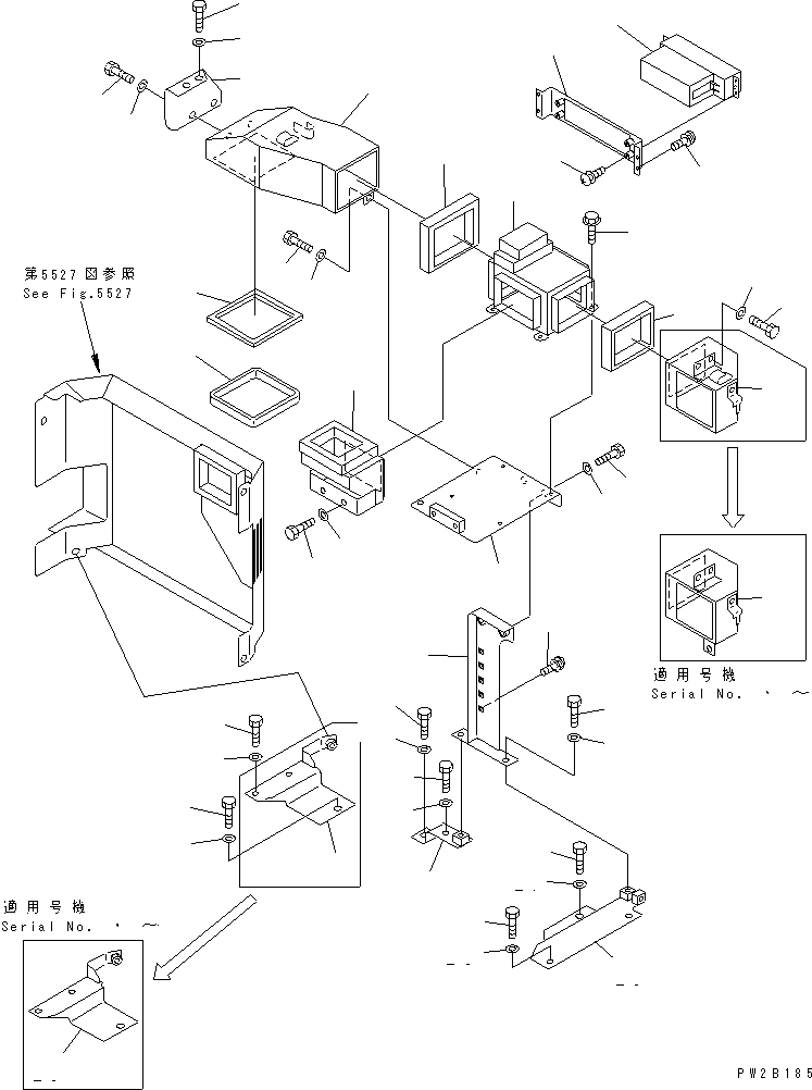 Dump Trucks Komatsu / HD405-6 S/N 1001-UP(hd405-6r) / AIR CONDITIONER (5/8) (AIR CONDITIONER UNIT AND AIR FILTER BOX) (1/2)(#1055-)(150780 : 5525)