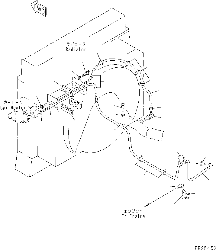 Dump Trucks Komatsu / HD405-6 S/N 1001-UP(hd405-6r) / CAR HEATER (1/3) (PIPING)(#1055-)(150850 : 5571A)