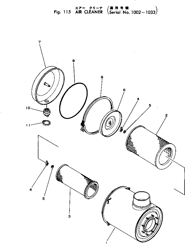 Dump Trucks Komatsu / HD460-1 S/N 1002-UP(hd460-1r) / AIR CLEANER(#1002-1033)(030070 : 115)