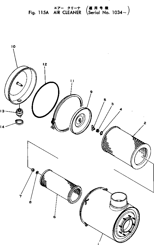 Dump Trucks Komatsu / HD460-1 S/N 1002-UP(hd460-1r) / AIR CLEANER(#1034-)(030080 : 115A)