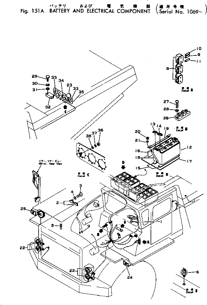Dump Trucks Komatsu / HD460-1 S/N 1002-UP(hd460-1r) / BATTERY AND ELECTRICAL COMPONENT(#1069-)(030210 : 151A)
