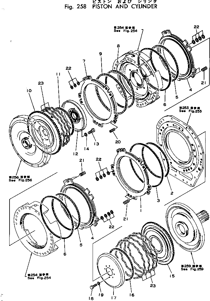 Dump Trucks Komatsu / HD460-1 S/N 1002-UP(hd460-1r) / PISTON AND CYLINDER(060180 : 258)