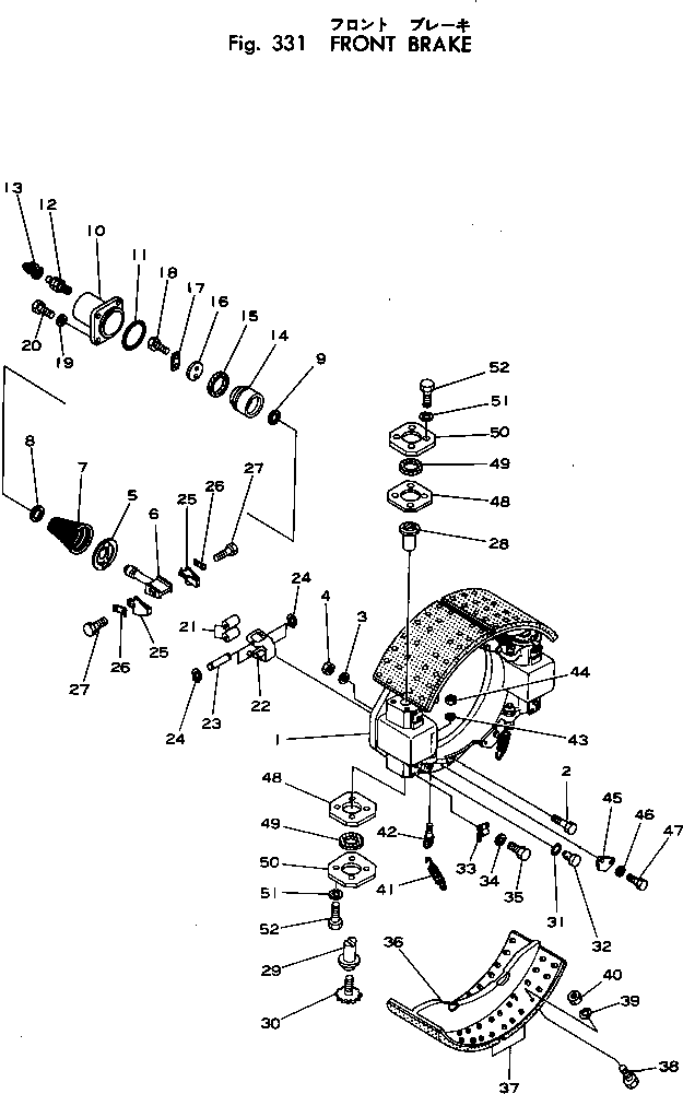 Komatsu parts book diagram for HD460-1 S/N 1002-UP: FRONT BRAKE