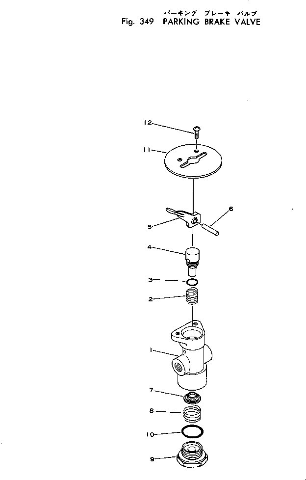 Komatsu parts book diagram for HD460-1 S/N 1002-UP: PARKING BRAKE VALVE
