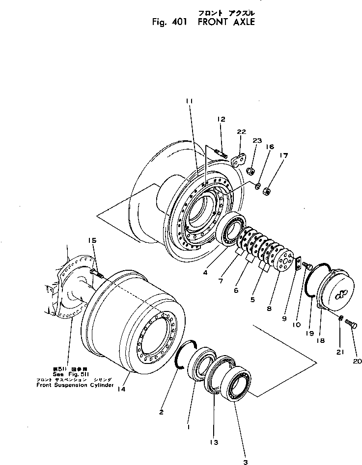 Dump Trucks Komatsu / HD460-1 S/N 1002-UP(hd460-1r) / FRONT AXLE(120010 : 401)