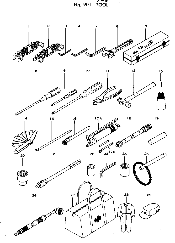 Komatsu parts book diagram for HD460-1 S/N 1002-UP: TOOL