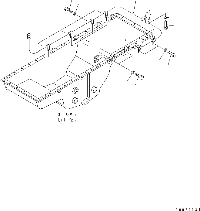 Komatsu parts book diagram for HD465-7R S/N 15001-15351 (W/O EGR): ENGINE RELATED PARTS (OILPAN AND COOLANT HEATER HARNESS)(#15025-)