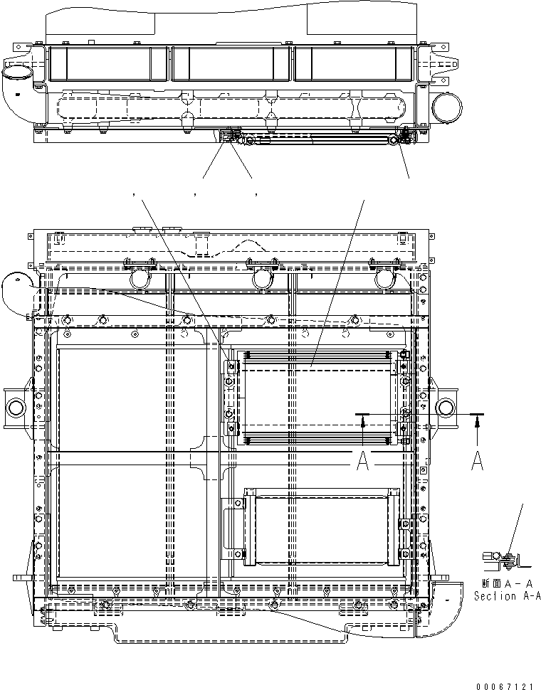 Komatsu parts book diagram for HD465-7R S/N 15001-15351 (W/O EGR): RADIATOR (INNER PARTS) (2/2)(#15025-15333)