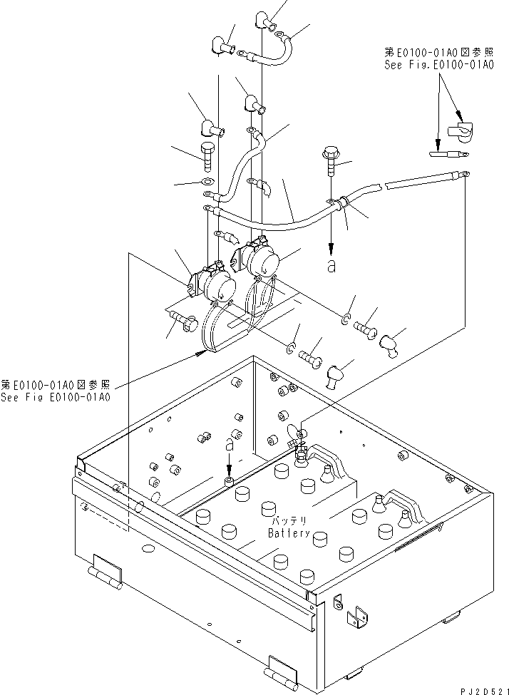 Komatsu parts book diagram for HD465-7R S/N 15001-15351 (W/O EGR): BATTERY (EMERGENCY STEERING RELAY)(#15001-15024)