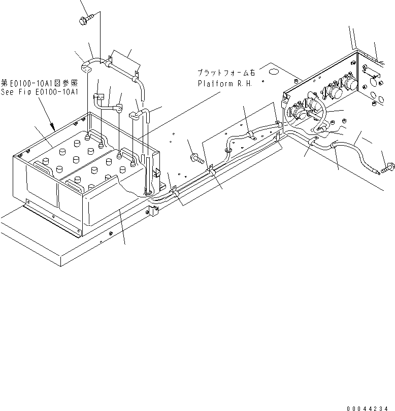 Komatsu parts book diagram for HD465-7R S/N 15001-15351 (W/O EGR): BATTERY (BATTERY AND CABLE) (LARGE CAPACITY)(#15001-15024)