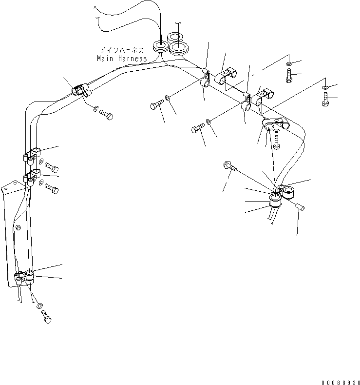 Komatsu parts book diagram for HD465-7R S/N 15001-15351 (W/O EGR): BATTERY (CLAMP)(#15110-)