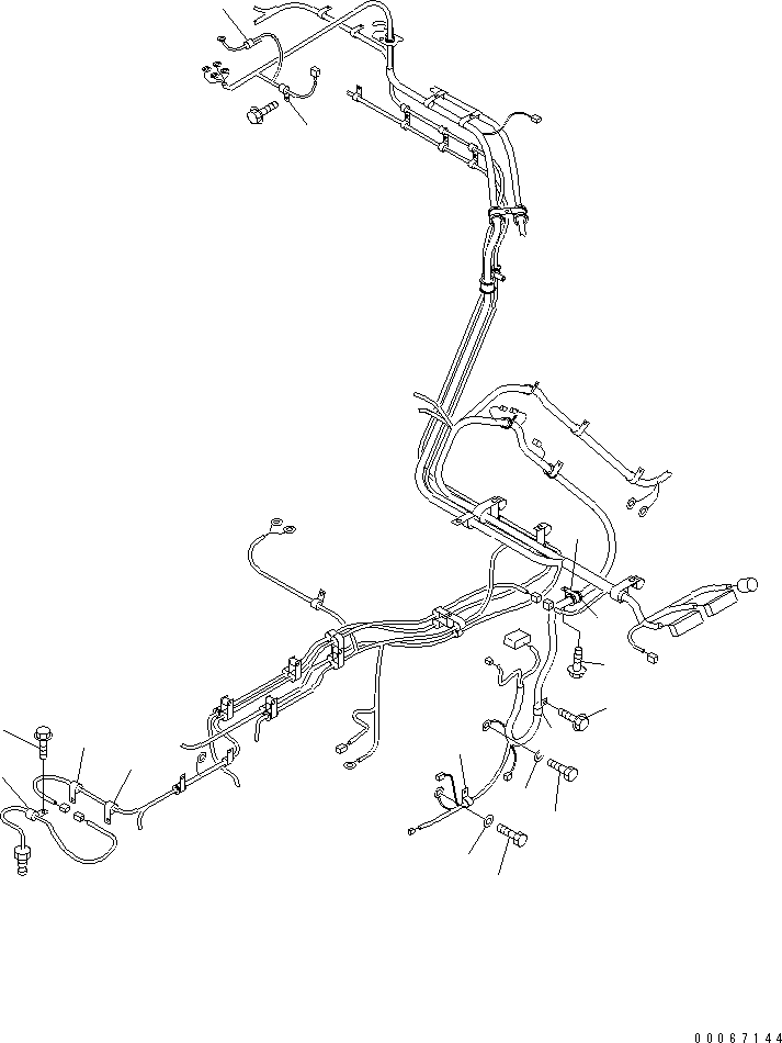 Komatsu parts book diagram for HD465-7R S/N 15001-15351 (W/O EGR): ELECTRICAL SYSTEM (HARNESS MOUNTING PARTS ? L.H.)(#15025-)