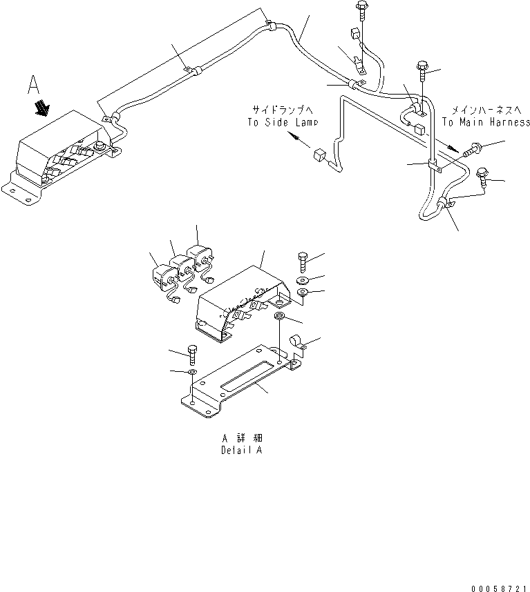 Komatsu parts book diagram for HD465-7R S/N 15001-15351 (W/O EGR): PAYLOAD METER LAMP (PLATFORM) (WITH SIDE LAMP)(#15001-15024)