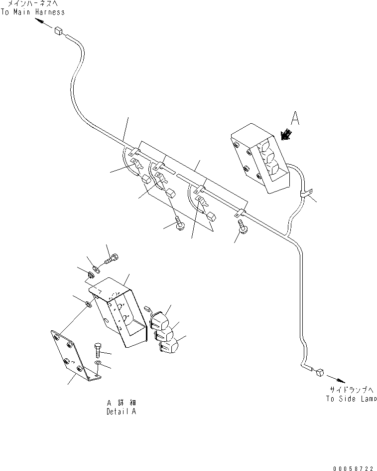 Komatsu parts book diagram for HD465-7R S/N 15001-15351 (W/O EGR): PAYLOAD METER LAMP (CAB) (WITH SIDE LAMP)(#15001-15024)