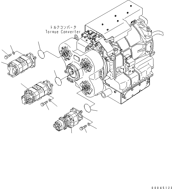 Komatsu parts book diagram for HD465-7R S/N 15001-15351 (W/O EGR): HYDRAULIC PUMP(#15001-15024)