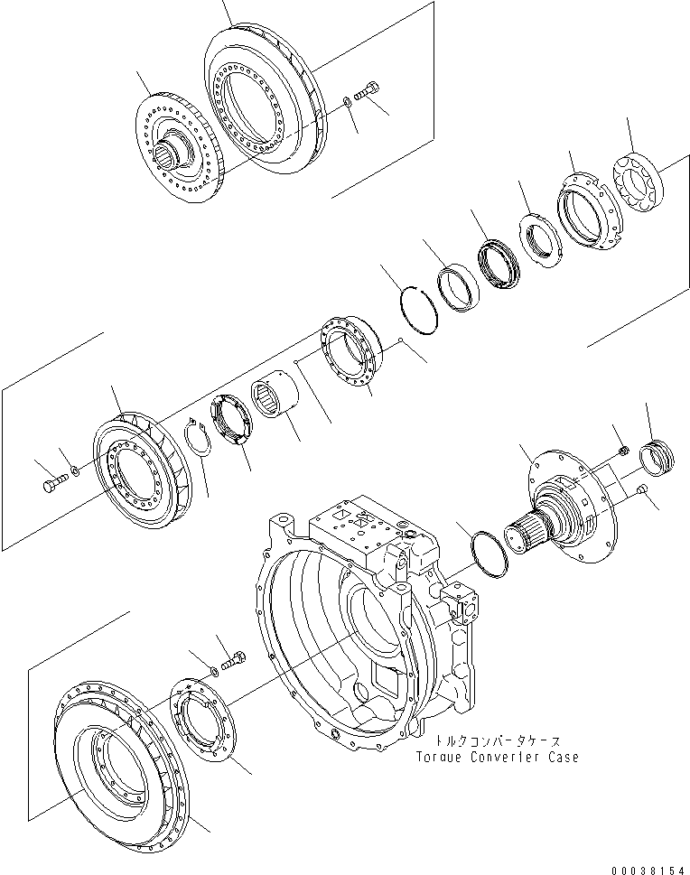Komatsu parts book diagram for HD465-7R S/N 15001-15351 (W/O EGR): TORQUE CONVERTER (1/3) (BARE UNIT)(#15001-)