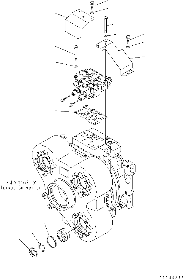Komatsu parts book diagram for HD465-7R S/N 15001-15351 (W/O EGR): TORQUE CONVERTER VALVE (COVER)(#15001-)