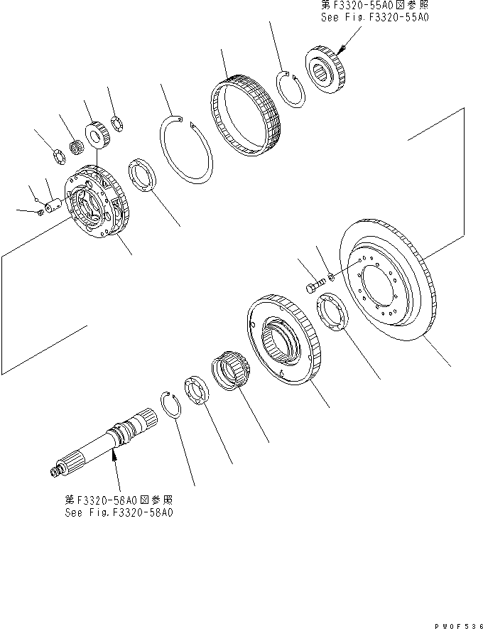 Komatsu parts book diagram for HD465-7R S/N 15001-15351 (W/O EGR): TRANSMISSION (6/8) (CARRIER)(#15001-)