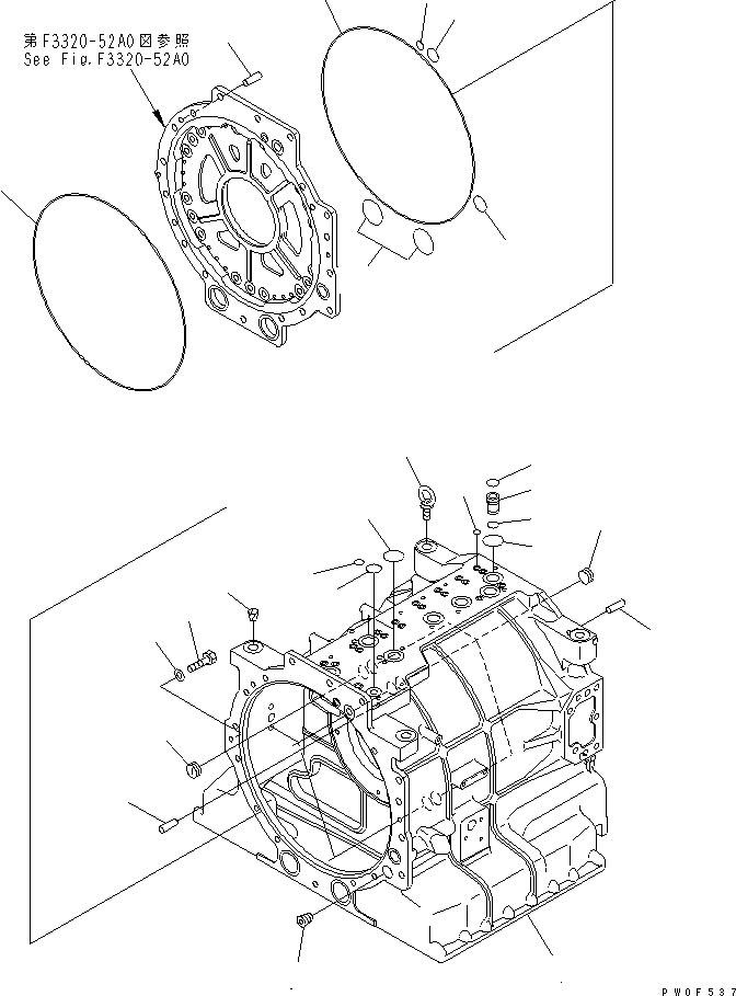 Komatsu parts book diagram for HD465-7R S/N 15001-15351 (W/O EGR): TRANSMISSION (7/8) (CASE)(#15001-)