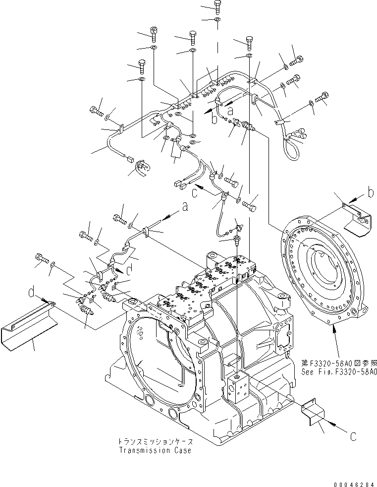Komatsu parts book diagram for HD465-7R S/N 15001-15351 (W/O EGR): TRANSMISSION SENSOR(#15001-)