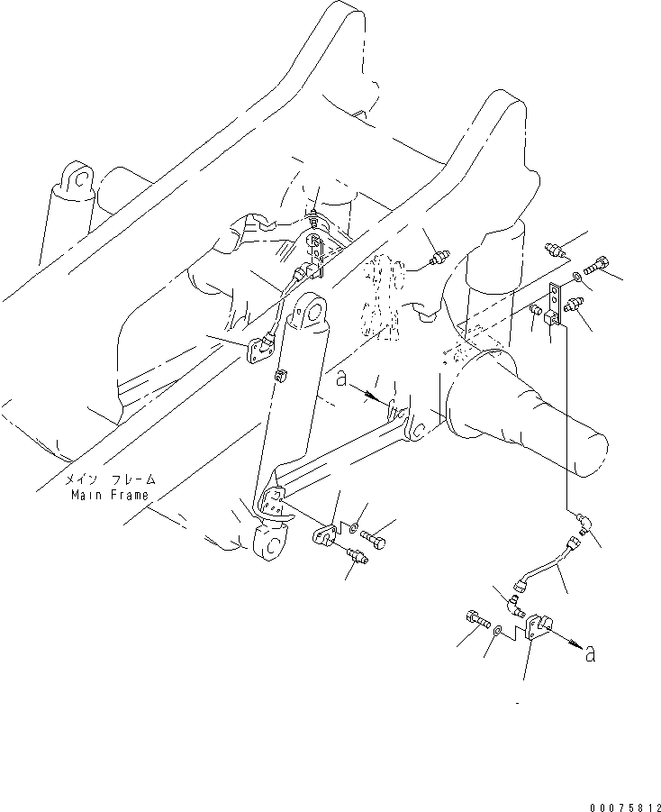 Komatsu parts book diagram for HD465-7R S/N 15001-15351 (W/O EGR): REAR AXLE (LUBRICATING TUBE)(#15001-)