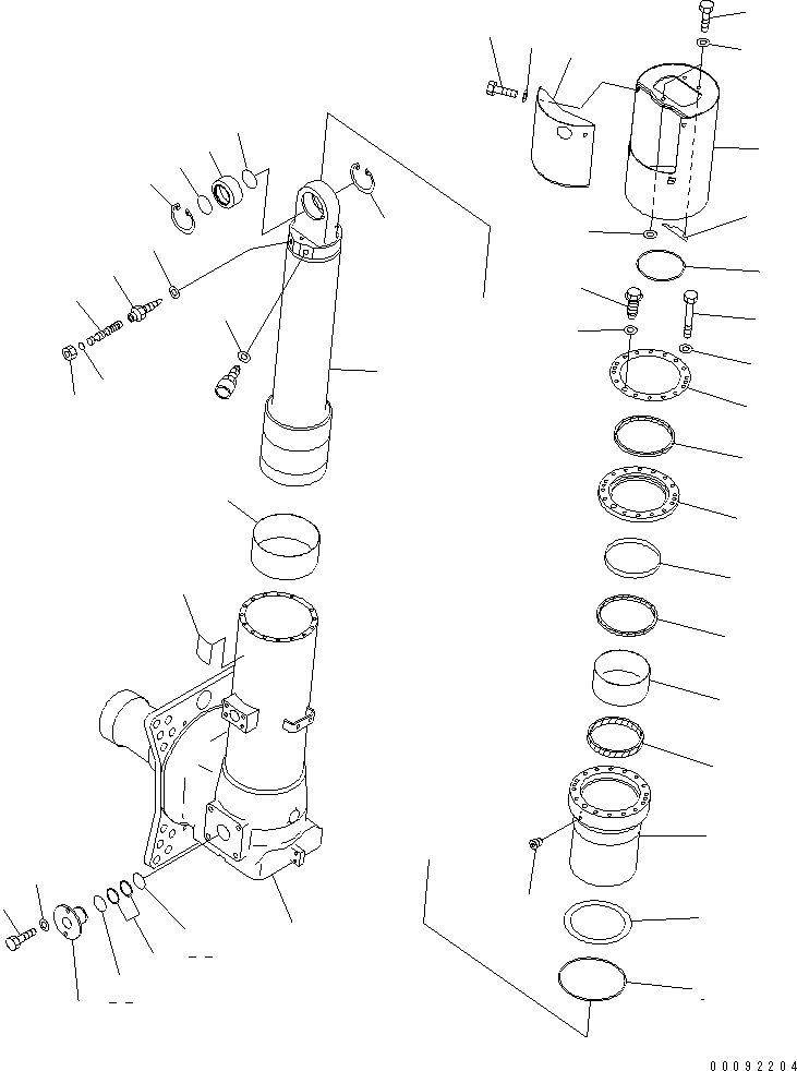 Komatsu parts book diagram for HD465-7R S/N 15001-15351 (W/O EGR): FRONT AXLE (R.H.) (FRONT SUSPENSION ASS'Y) (3/3)(#15341-15359)