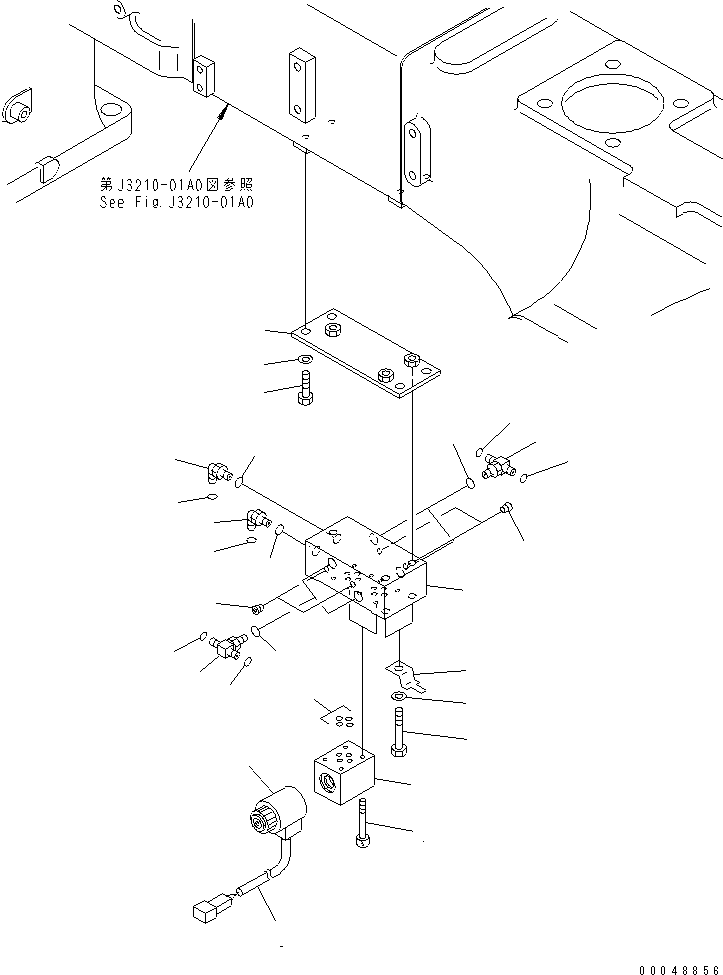 Komatsu parts book diagram for HD465-7R S/N 15001-15351 (W/O EGR): AUTO SUSPENSION PIPING (SOLENOID VALVE AND RELATED PARTS)(#15001-15024)