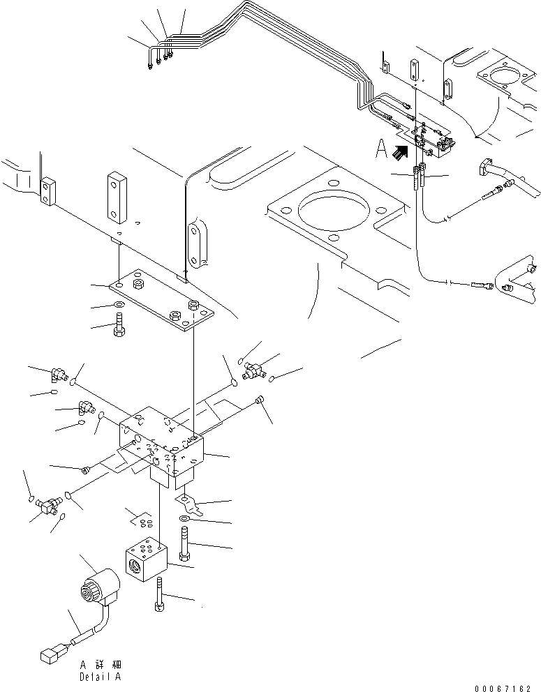 Komatsu parts book diagram for HD465-7R S/N 15001-15351 (W/O EGR): AUTO SUSPENSION PIPING (SOLENOID VALVE AND RELATED PARTS)(#15025-)
