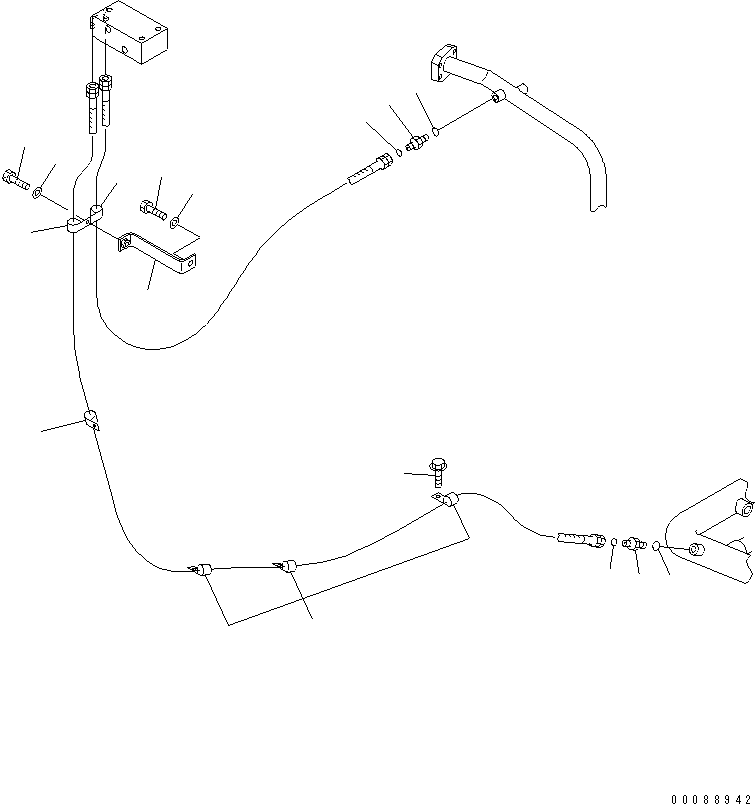 Komatsu parts book diagram for HD465-7R S/N 15001-15351 (W/O EGR): AUTO SUSPENSION PIPING (TRANSMISSION PIPING)(#15025-)