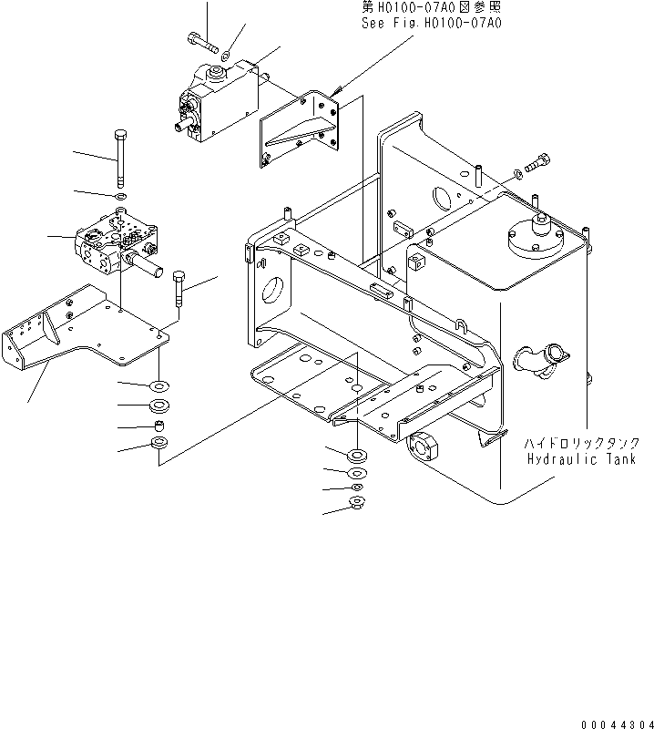 Komatsu parts book diagram for HD465-7R S/N 15001-15351 (W/O EGR): HYDRAULIC TANK (DEMAND VALVE AND HOIST VALVE)(#15001-15024)