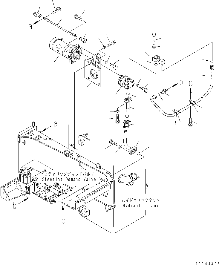 Komatsu parts book diagram for HD465-7R S/N 15001-15351 (W/O EGR): HYDRAULIC TANK (EMERGENCY STEERING LINE)(#15025-)