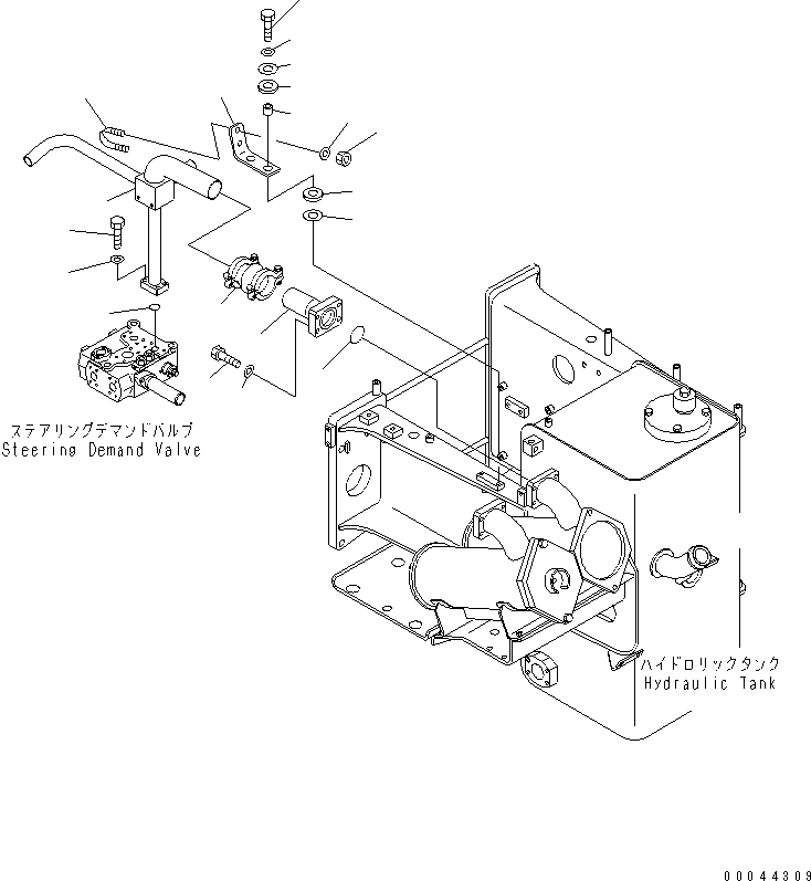Komatsu parts book diagram for HD465-7R S/N 15001-15351 (W/O EGR): HYDRAULIC TANK (STEERING AND HOIST LINE) (3/5)(#15001-15024)