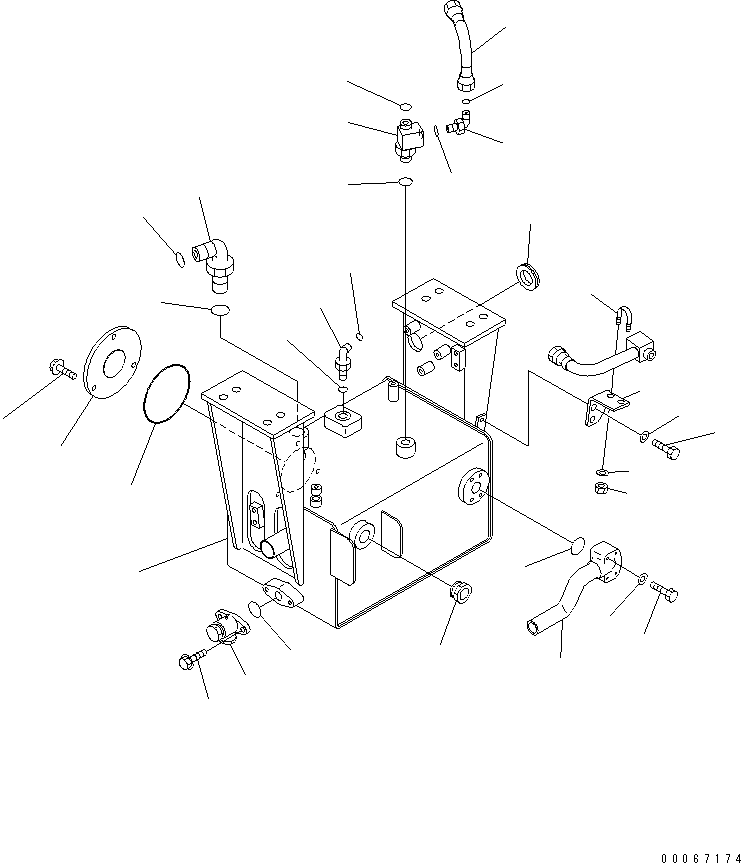 Komatsu parts book diagram for HD465-7R S/N 15001-15351 (W/O EGR): HYDRAULIC TANK (SUB TANK) (1/2)(#15025-)