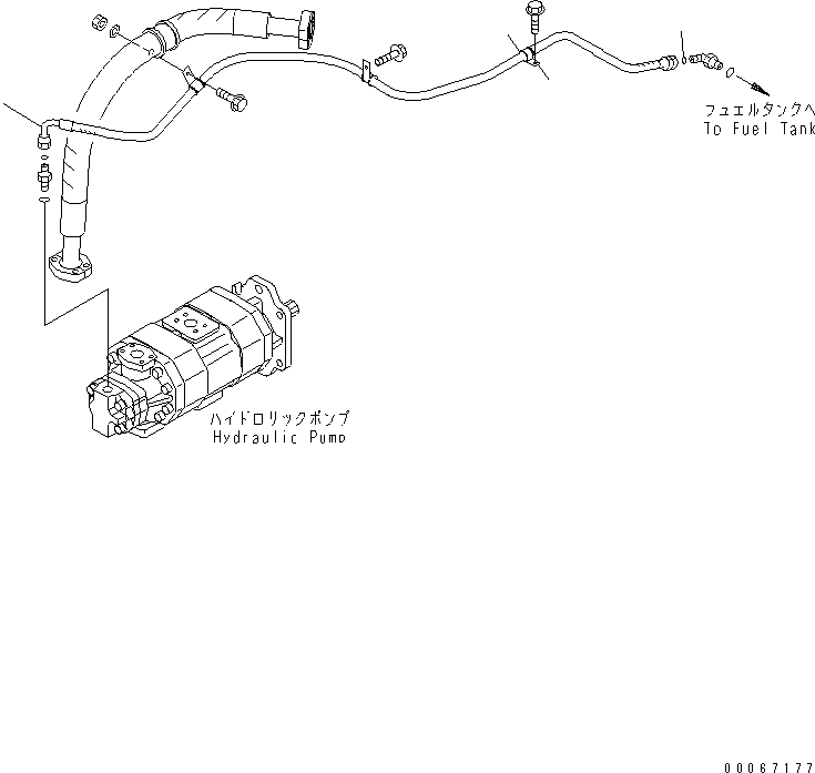 Komatsu parts book diagram for HD465-7R S/N 15001-15351 (W/O EGR): DUMP CONTROL LINE(#15025-15109)