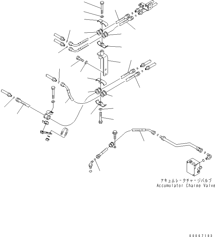 Komatsu parts book diagram for HD465-7R S/N 15001-15351 (W/O EGR): ACCUMULATOR MOUNTING PARTS (2/2)(#15025-)