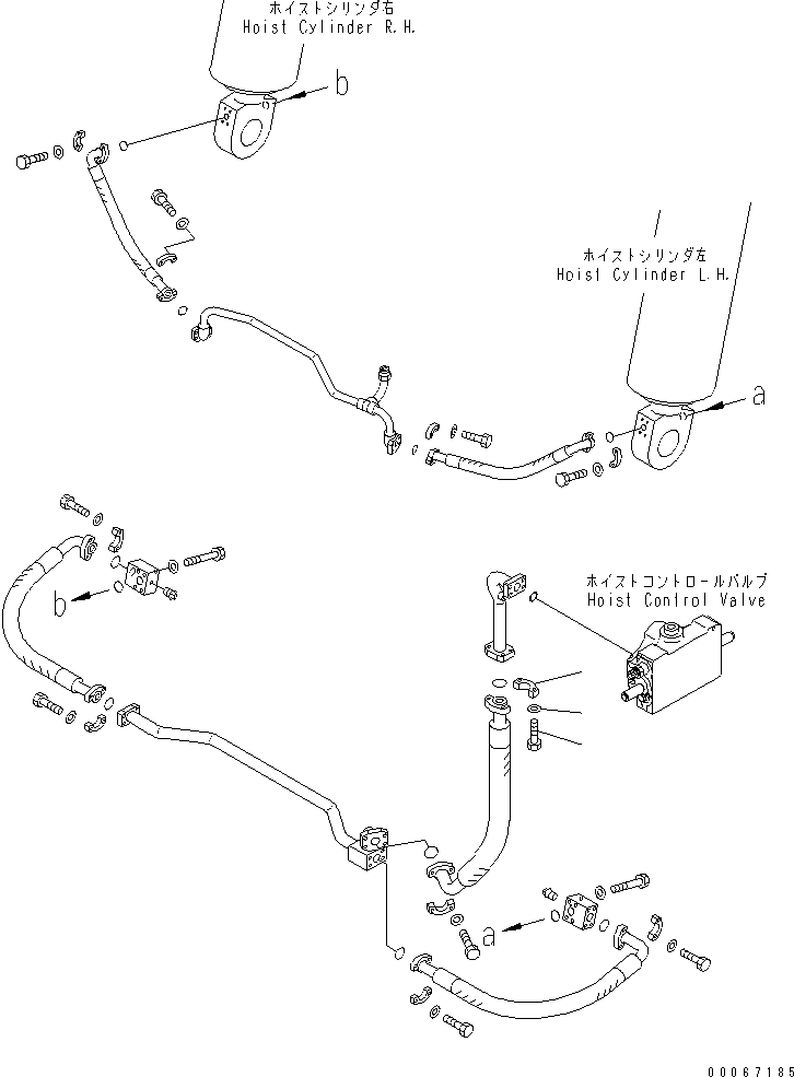 Komatsu parts book diagram for HD465-7R S/N 15001-15351 (W/O EGR): HYDRAULIC TANK (HOIST CYLINDER RELATED PARTS)(#15025-)